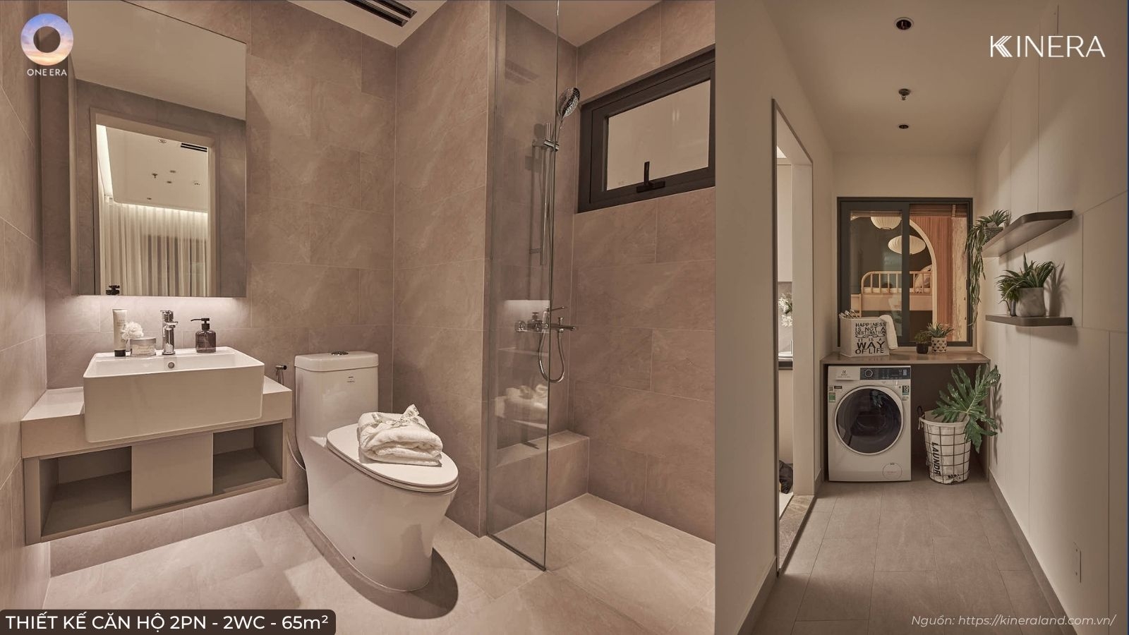 Nhà Mẫu Căn Hộ 2pn 2wc Diện Tích 65m² Dự án One Era