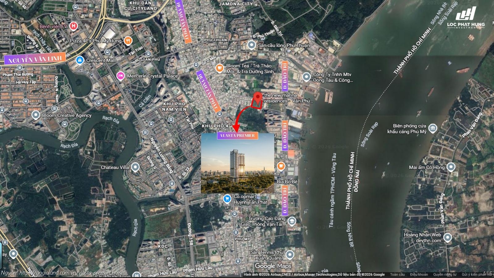 Vị trí dự án căn hộ chung cư Vlasta Premier Quận 7